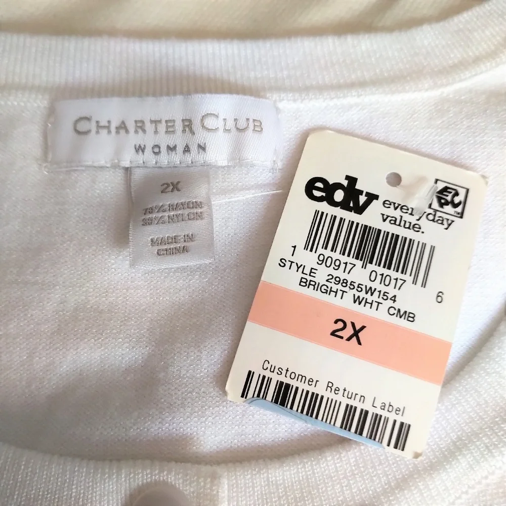 Beautiful Charter Club Cardigan NWT 2X - Picture 4 of 5